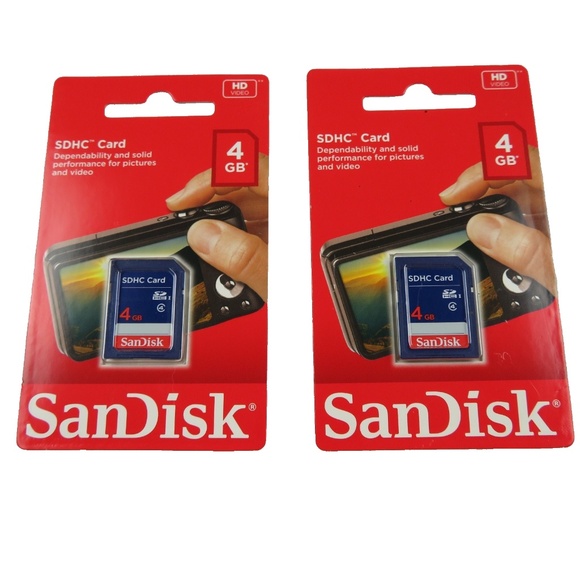 NEW- Lot of 2 SanDisk 4 GB SDHC memory cards - Picture 1 of 2